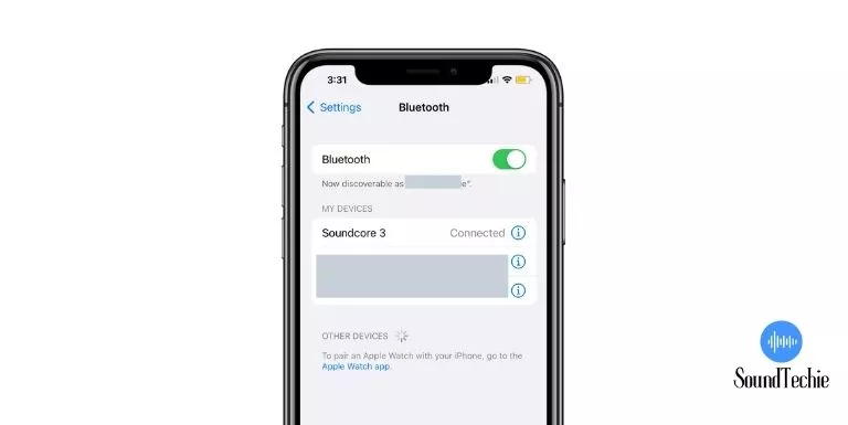 showing instructions on iphone to connect soundcore 3 speaker